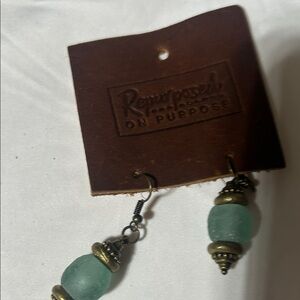 Green Beaded Earrings